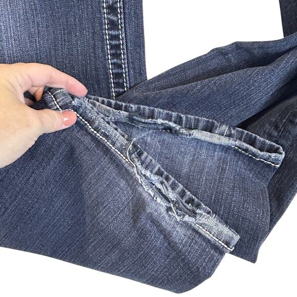 Miss Me Low Rise Distressed Boot Cut Jeans Flap Back Pockets JE5014B25L Women 31 - Picture 4 of 10